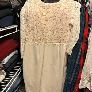 White long sleeve body con dress by Lulus